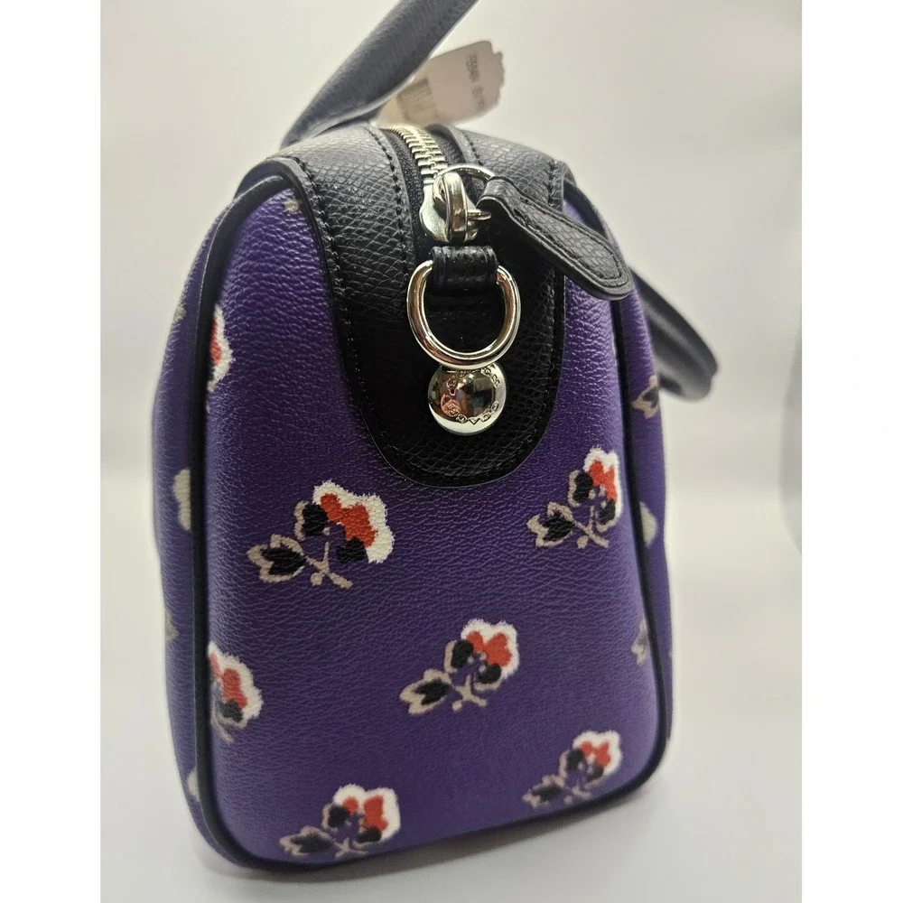 NWT Coach Mini Bennett Satchel Bramble Rose Print with Removable Strap One Flaw!